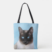 Tote Bag Peinture de chats de Siamese - Cute Original Cat A (Dos)