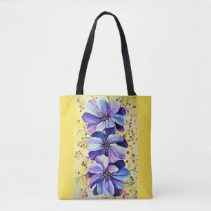 Tote Bag Peinture de fleurs de delphinium