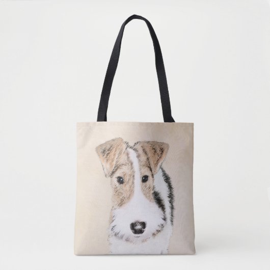 Tote Bag Peinture de Fox Terrier de fil - art original (Devant)
