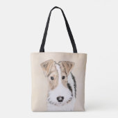 Tote Bag Peinture de Fox Terrier de fil - art original (Dos)