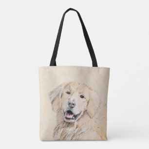 Tote Bag Peinture de Golden Retriever - Beau art original d