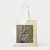 Tote Bag peinture de la faune du grand chat cougar kitten (Devant)
