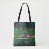 Tote Bag Peinture de la nature de Héron bleu (Devant)