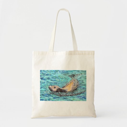 Tote Bag Peinture de lion de mer (Devant)