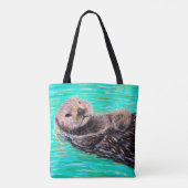 Tote Bag Peinture de loutre de mer (Dos)