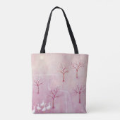 Tote Bag Peinture de paysage rose (Dos)