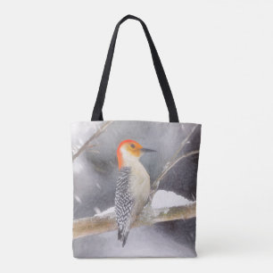 Tote Bag Peinture de pic à ventre rouge Art original