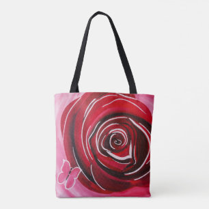 Tote Bag Peinture de Rose Papillon par Alfred Fox