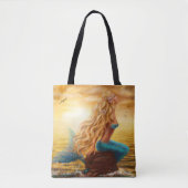Tote Bag Peinture de sirène (Devant)