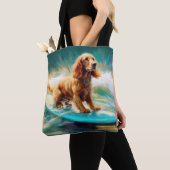 Tote Bag Peinture de surf de plage de Cocker Spaniel (De près)