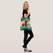Tote Bag Peinture de surf de plage de Cocker Spaniel (Sur le modèle)
