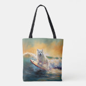 Tote Bag Peinture de Surf sur Plage de Chien Esquimau Améri (Dos)