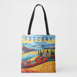 Tote Bag Peinture de Toscane au coucher du soleil   Italie 