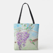 Tote Bag Peinture des colibris et des bactéries (Dos)