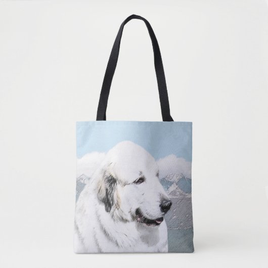 Tote Bag Peinture des Pyrénées - Art original du chien (Devant)