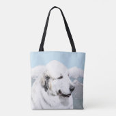 Tote Bag Peinture des Pyrénées - Art original du chien (Dos)