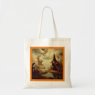 Tote Bag Peinture d'Imaginaire 3 - Paysage médiéval