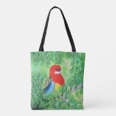 Tote Bag Peinture d'oiseaux Rosella (Dos)