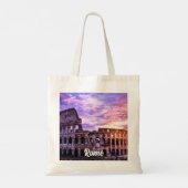 Tote Bag Peinture du Colisée à Rome au coucher du soleil (Dos)