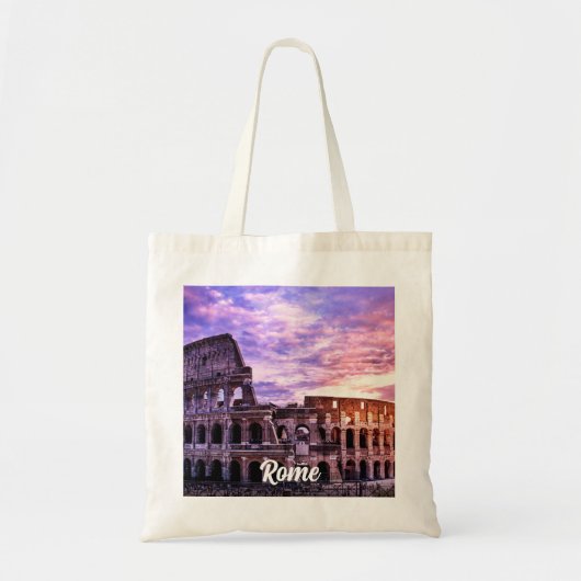 Tote Bag Peinture du Colisée à Rome au coucher du soleil (Devant)