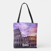 Tote Bag Peinture du Colisée à Rome au coucher du soleil (Dos)