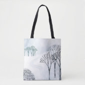 Tote Bag Peinture du paysage de neige en hiver (Devant)