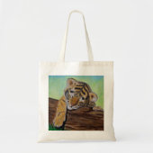 Tote Bag Peinture d'un petit tigre dormant (Devant)
