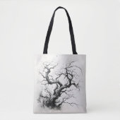 Tote Bag Peinture en encre d'arbre foncé (Devant)