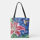 Tote Bag Peinture en lys de colibri et de stargazer (Dos)