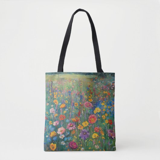 Tote Bag peinture fleur sauvage aquarelle (Devant)