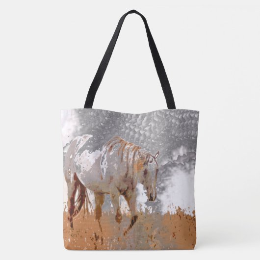 Tote Bag Peinture fou - Cheval (Dos)