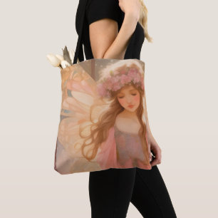 Tote Bag Peinture Imaginaire Fée Rose Cute