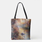 Tote Bag Peinture impressionniste rustique Swan (Dos)