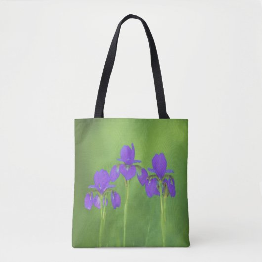 Tote Bag Peinture Iris Violet - Art Fleur Originale (Devant)