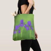 Tote Bag Peinture Iris Violet - Art Fleur Originale (De près)