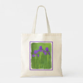 Tote Bag Peinture Iris Violet - Art Fleur Originale (Dos)