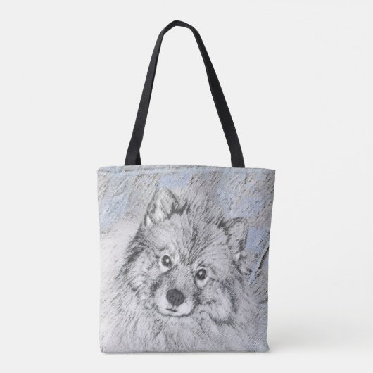Tote Bag Peinture Keeshond Beth - Joli art original chien (Dos)