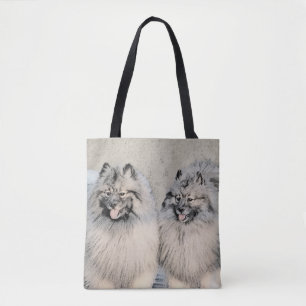 Tote Bag Peinture Keeshond Brothers - Art Chien original