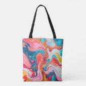 Tote Bag Peinture Motif marbrée colorée (Dos)