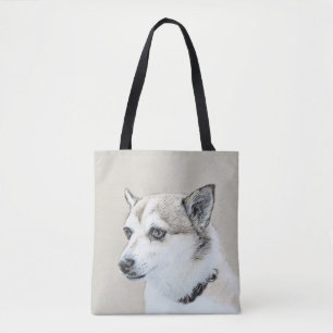 Tote Bag Peinture norvégienne Lundehund - Art original chie