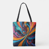 Tote Bag Peinture numérique abstraite colorée (Dos)