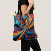 Tote Bag Peinture numérique abstraite colorée (De près)