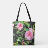 Tote Bag Peinture numérique de Camellias roses sur tout le  (Dos)