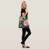 Tote Bag Peinture numérique de Camellias roses sur tout le  (Sur le modèle)