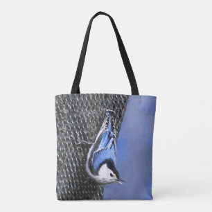 Tote Bag Peinture Nuthatch à poitrine blanche Art original