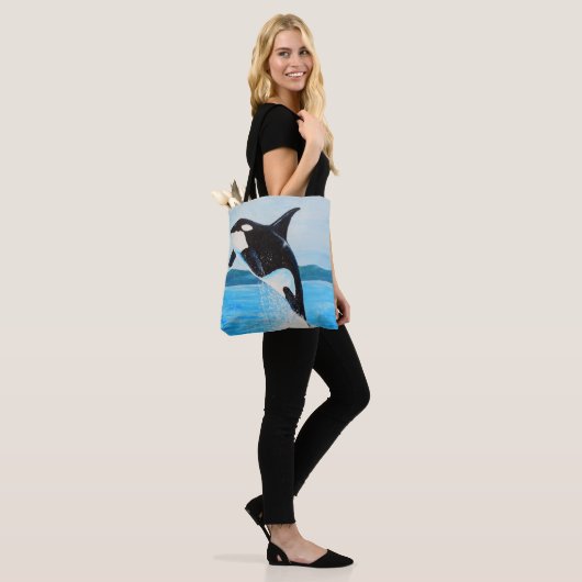 Tote Bag Peinture Orca (Sur le modèle)