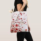 Tote Bag Peinture orientale de style, fleur de prune au (De près)