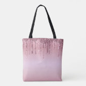 Tote Bag Peinture Pailletée Rose Blush Renard Féminin (Dos)