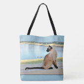 Tote Bag Peinture paisible de chat siamois (Dos)