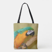 Tote Bag Peinture photo de perroquet bleu or Macaw (Dos)